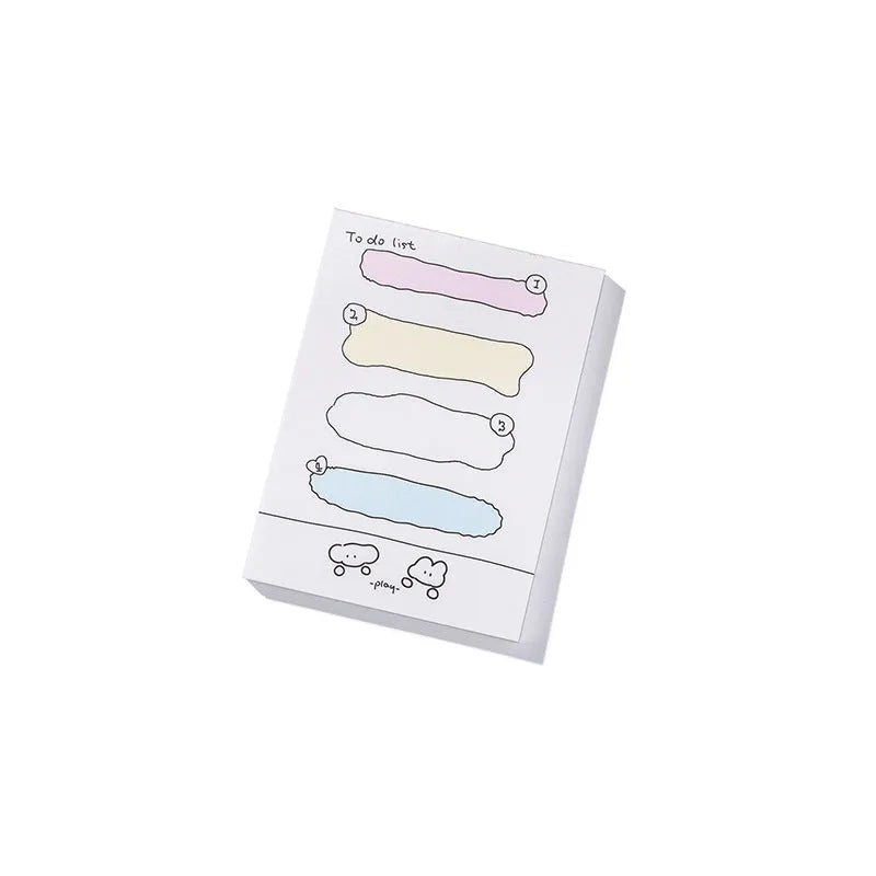 Colourful cartoon sticky note pad with heart design, 50 sheets, three size options