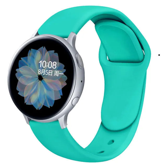 Samsung Galaxy Watch Active 2 sports strap with reverse buckle clasp in lilac silicone