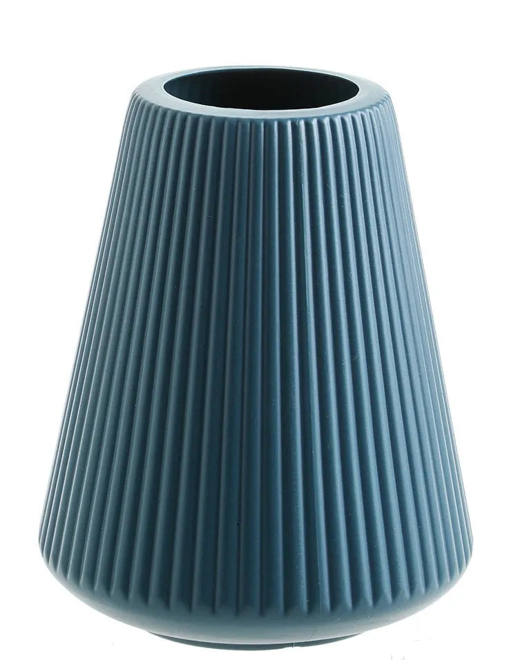 Colourful melamine plastic decorative vase measuring 16cm by 20cm in white, pink, green, or blue