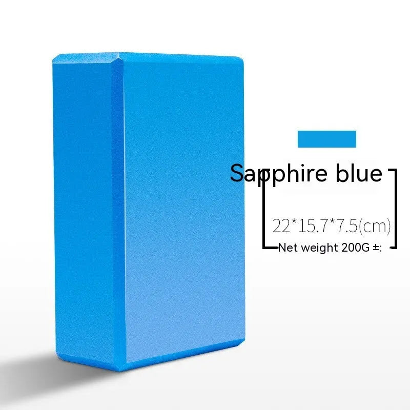 High-density EVA yoga block in mint green colour showing its rectangular shape and flat sides.