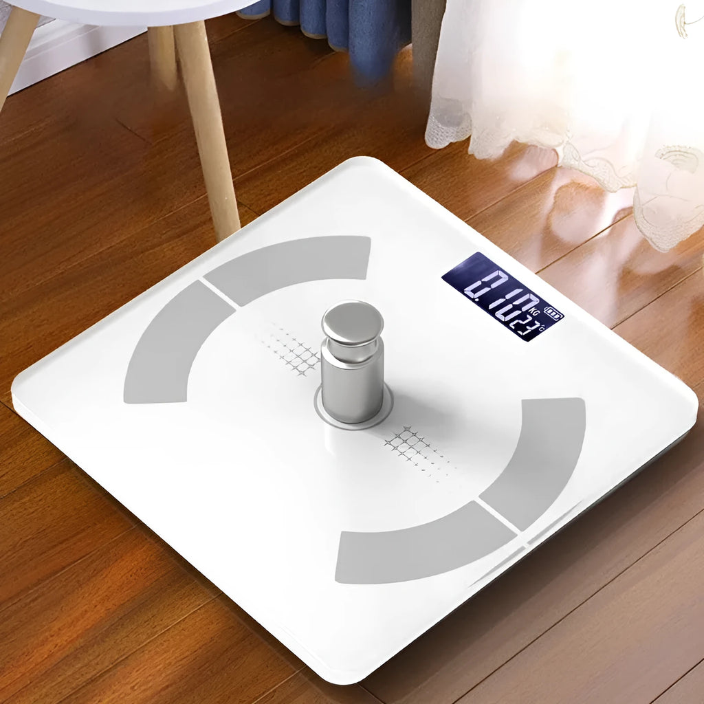 Smart Bluetooth body fat scale in white, black or pink colours with weight and body composition measurement