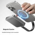 Grey magnetic mobile solid state drive with ultra-thin design and dimensions 80x60x11.2mm