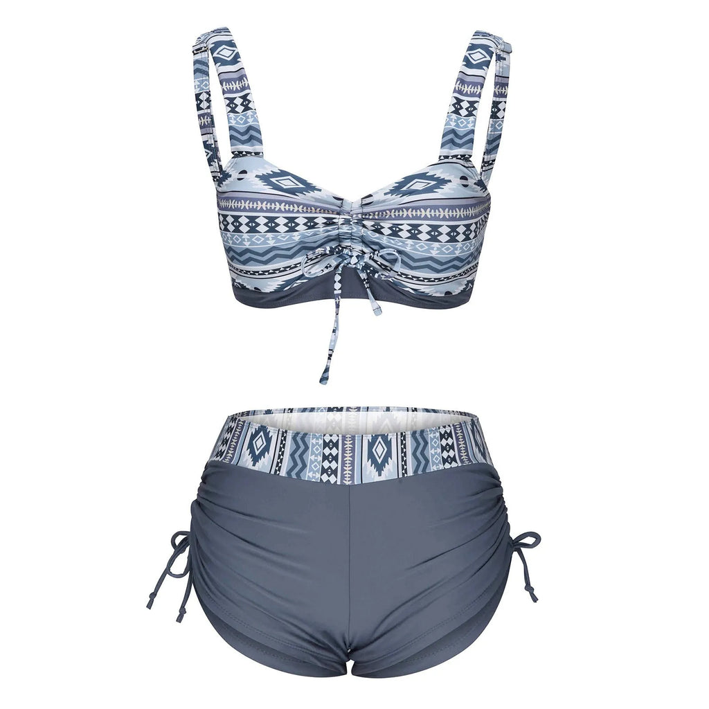 Women's bikini split swimsuit without steel belt chest pad in picture colour