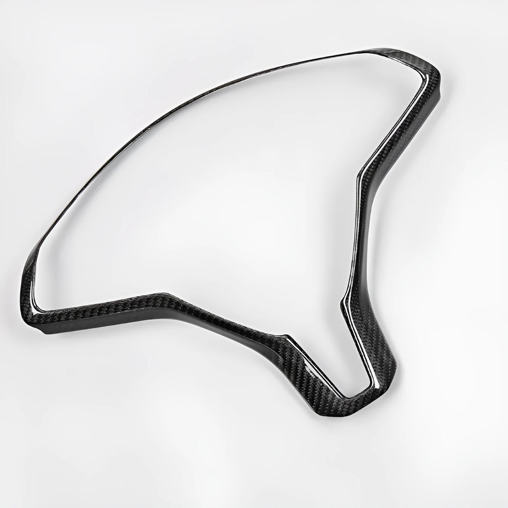 Tesla Model S steering wheel decorative trim strip in carbon fibre colour