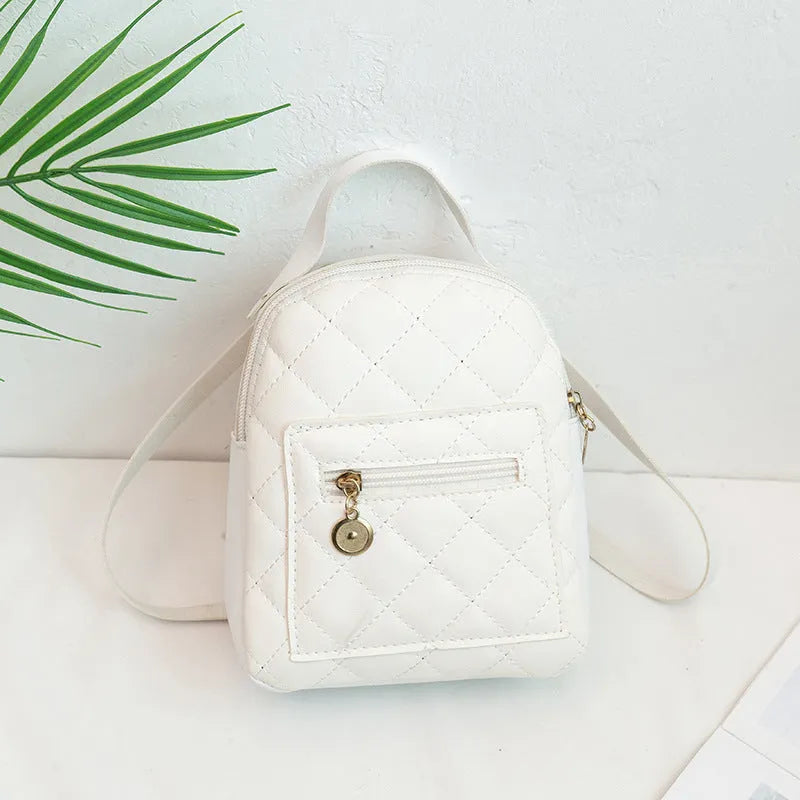 Girls' embroidered hard shell backpack in Korean style with square shape and sandwich pocket