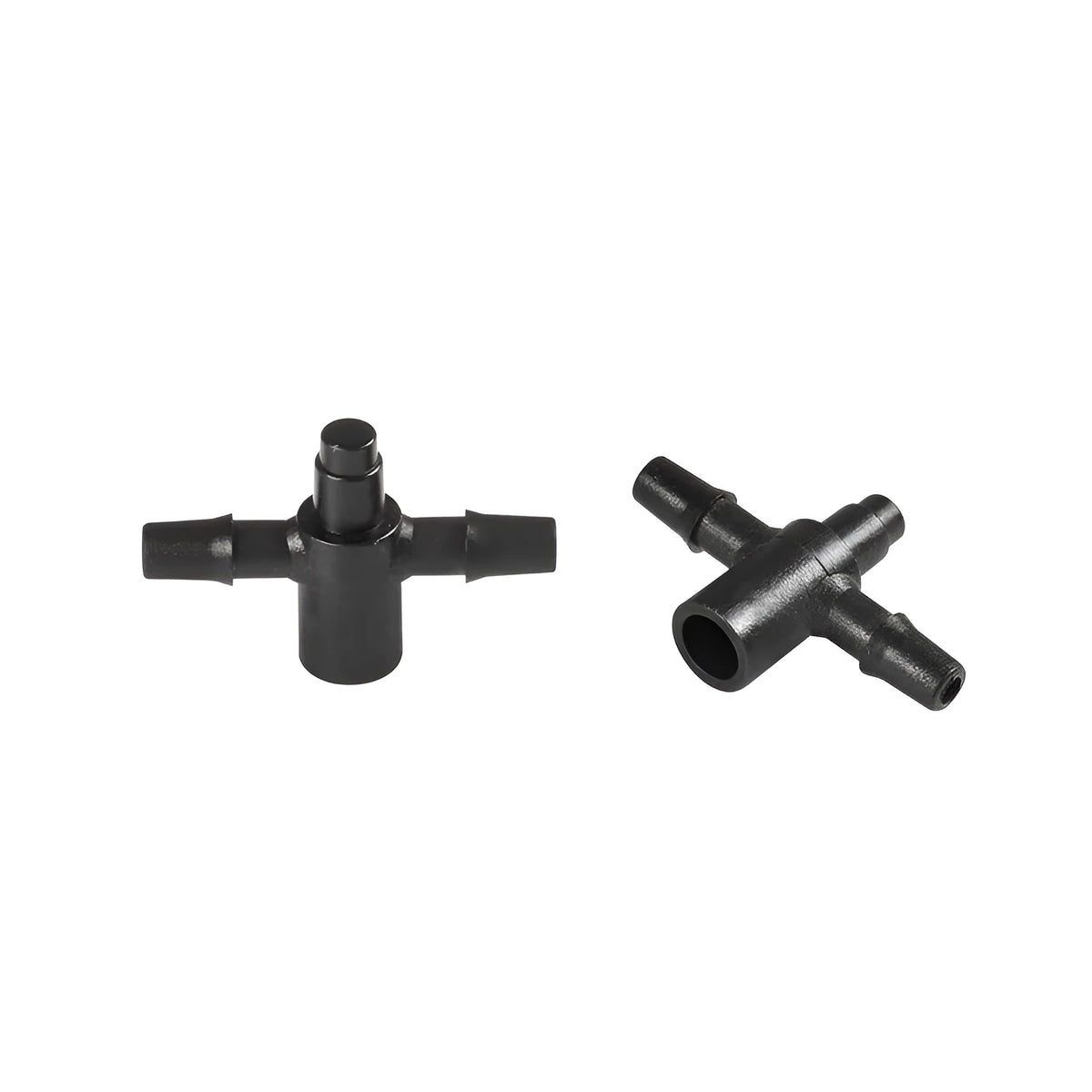 White PE plastic tee water distribution joint connector for micro spray irrigation systems