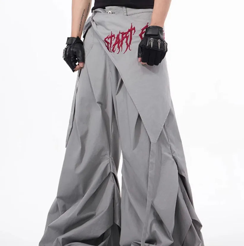 Boys wide-leg summer trousers in refined Korean style solid colours black and grey