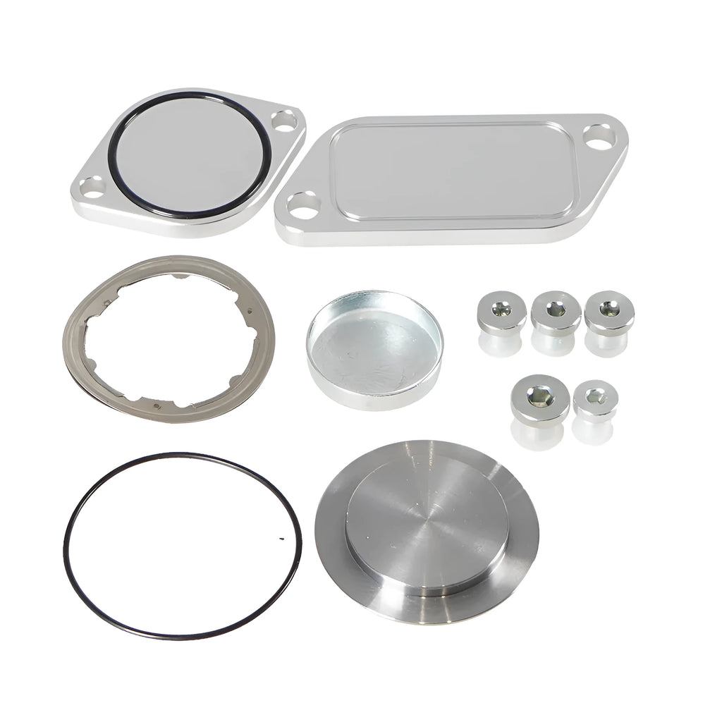 Silver aluminium alloy EGR valve cover plug for automotive exhaust gas recirculation systems