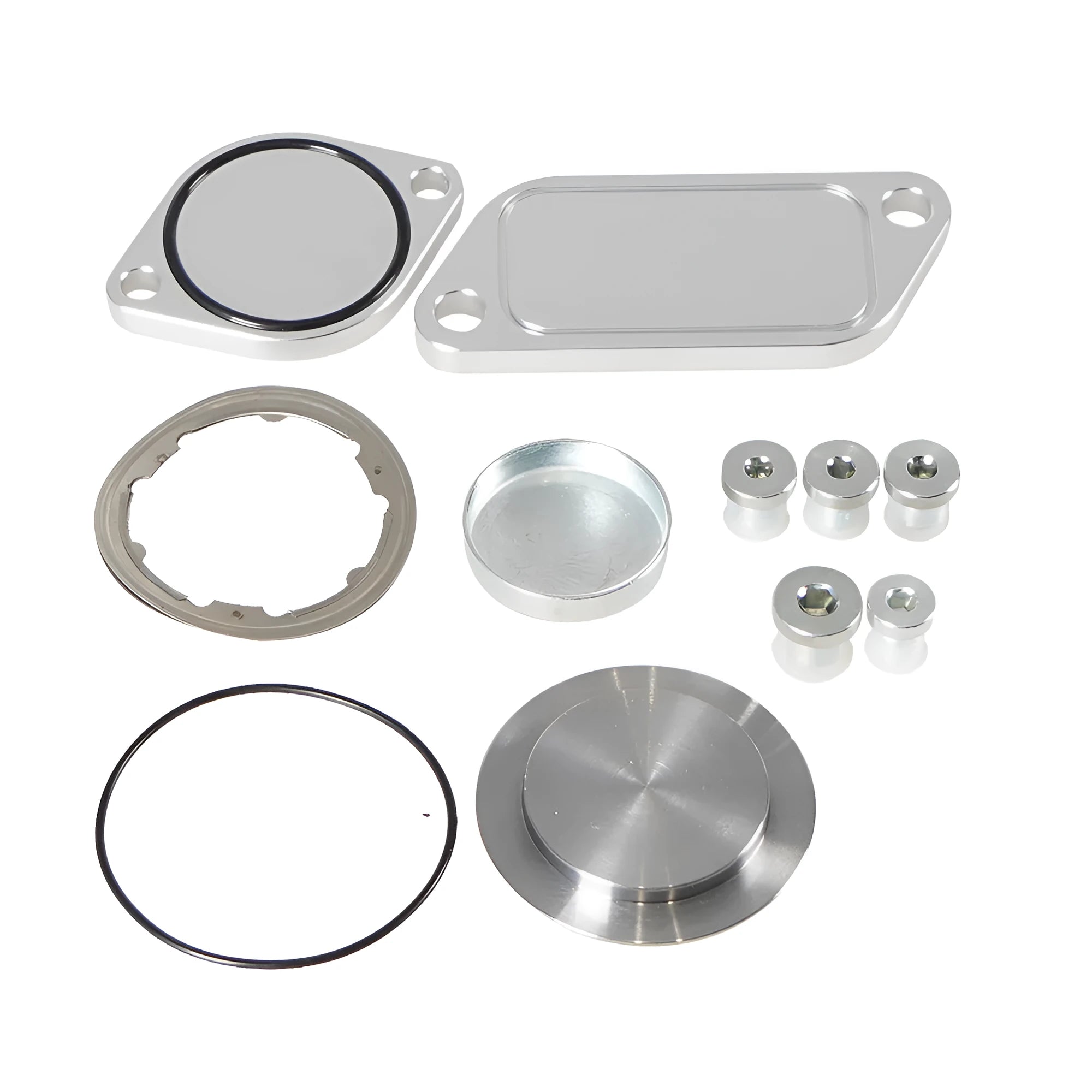 Silver aluminium alloy EGR valve cover plug for automotive exhaust gas recirculation systems