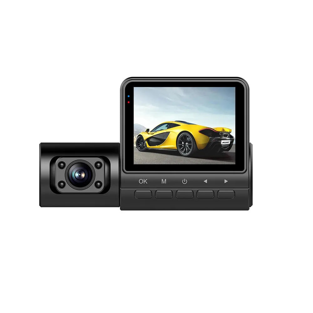 Black plastic 1080P car recorder with 170° angle, touch screen, 128G storage and night vision enhancement