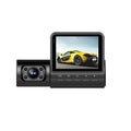 Black plastic 1080P car recorder with 170° angle, touch screen, 128G storage and night vision enhancement