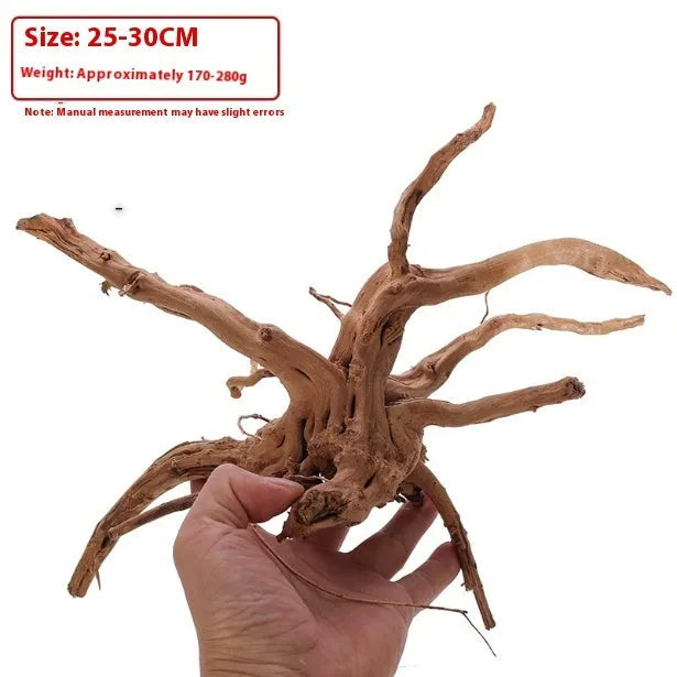 Xiaoqi root natural wood aquarium decoration on a white background.