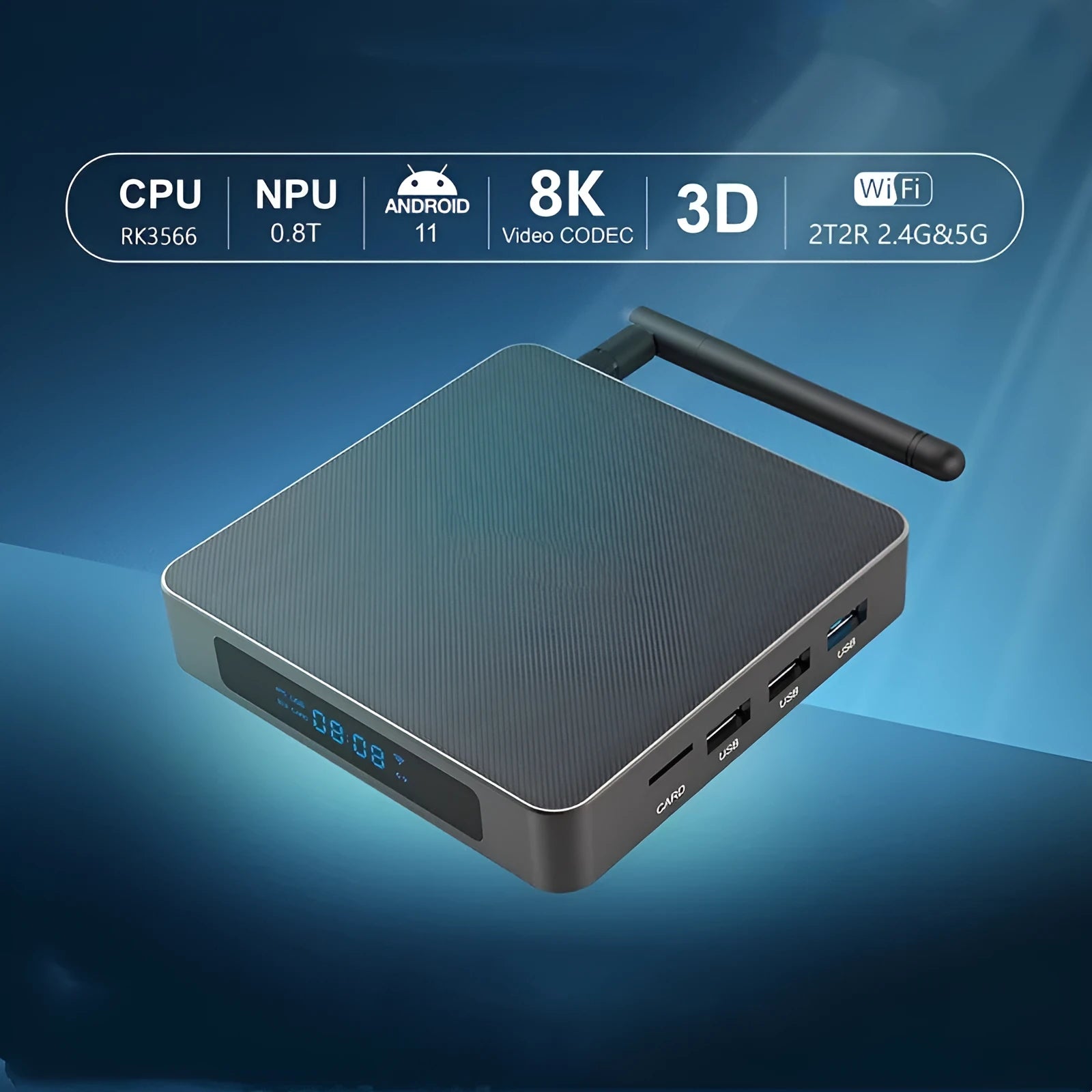 Android Bluetooth 8K network set-top box with remote control and HDMI cable