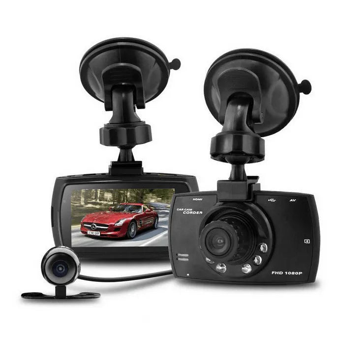 G30 HD dual camera car DVR system with front and rear hidden cameras and night vision