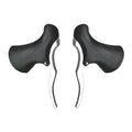 Pair of aluminium alloy road bicycle brake handles in black and black/silver.