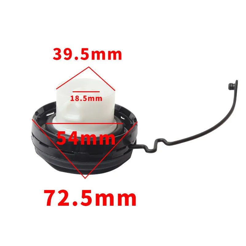 Toyota snap-type fuel tank cap replacement automotive part with snap-fit closure design