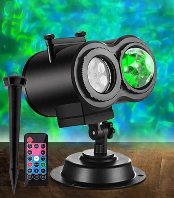 Outdoor waterproof double tube animated water pattern LED light with pattern cards
