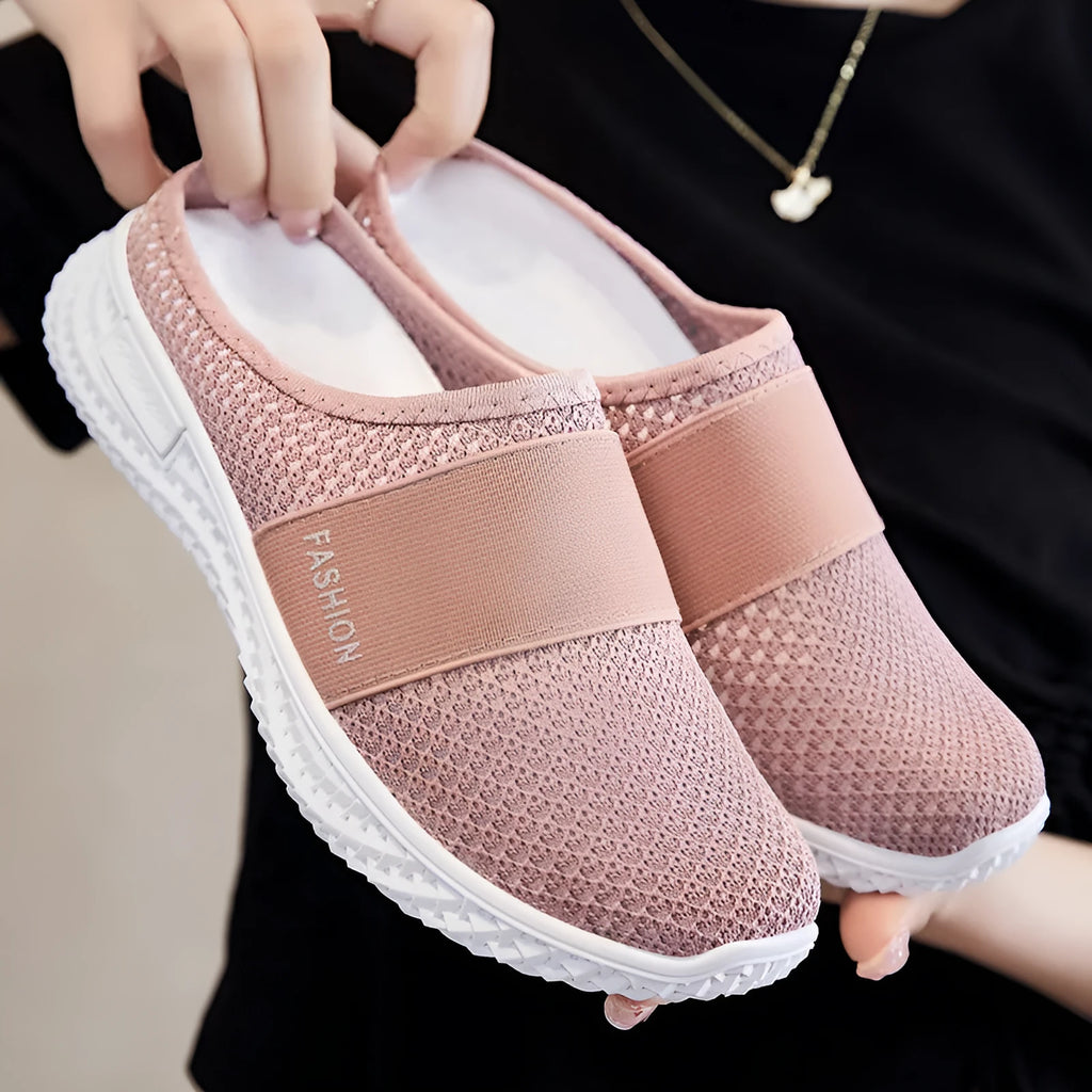 Women's casual mesh shoes with hollow out details and flat heel in various colours