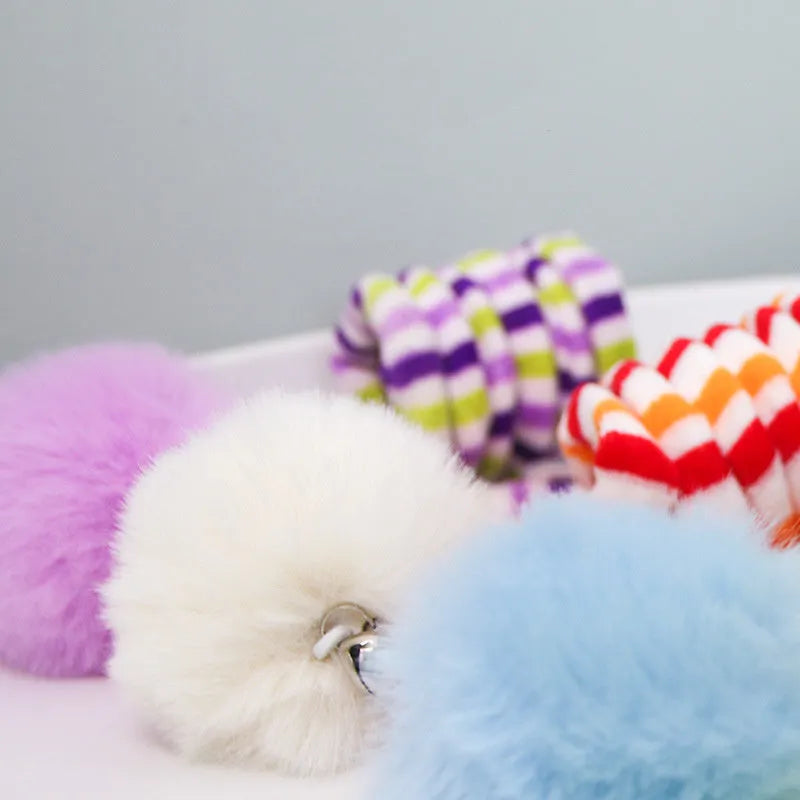 Hanging suction cup cat toy with spring and inflatable ball for indoor kittens in multiple colours