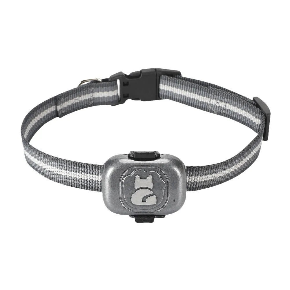 Black GPS pet locator with hanging rope attachment for dog or cat collar tracking