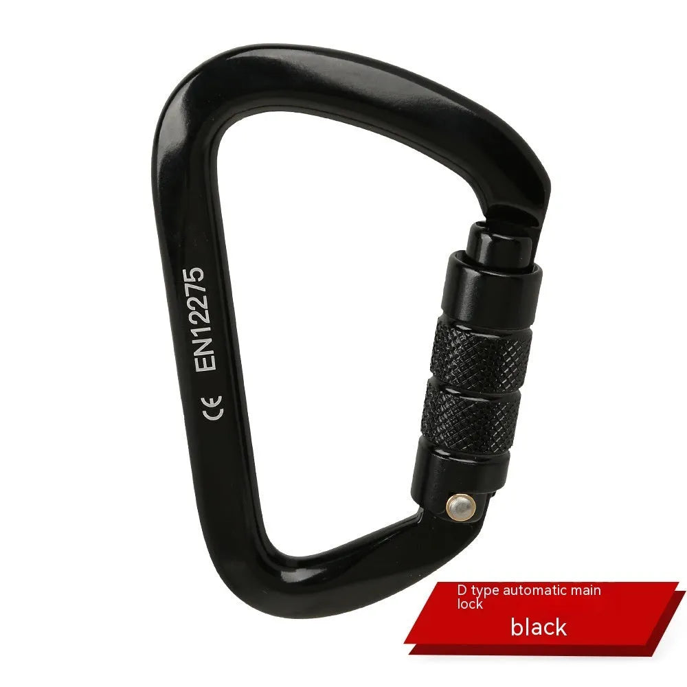 D-type rock climbing safety lock in multiple colour options for mountaineering