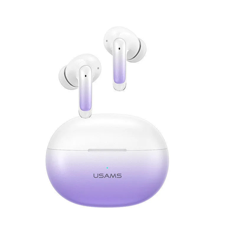 Wireless in-ear sports gaming headset in gradient blue colour showing earbud design.