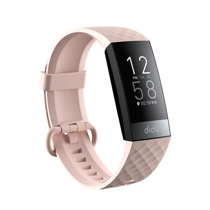 Black smart watch with 1.1 inch screen for blood pressure blood oxygen heart rate ECG monitoring