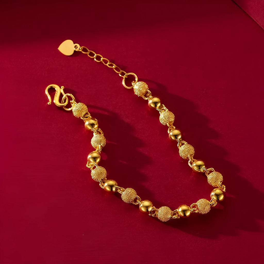 Solid light sand beads all-match bracelet, unisex alloy chain bracelet in antique style, colour S116