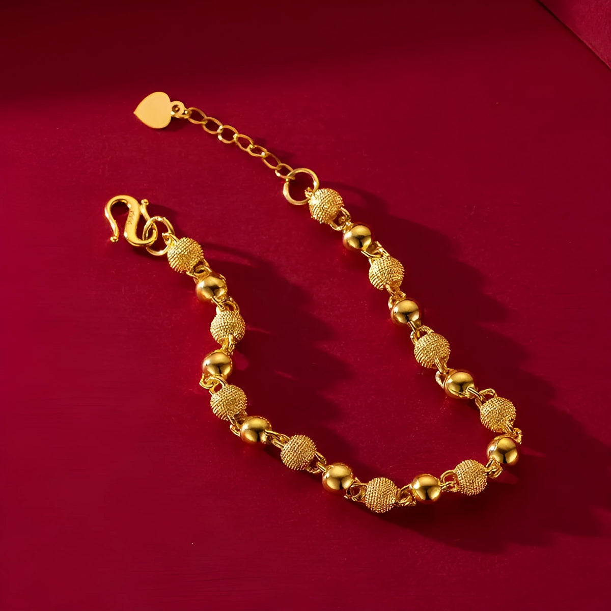 Solid light sand beads all-match bracelet, unisex alloy chain bracelet in antique style, colour S116