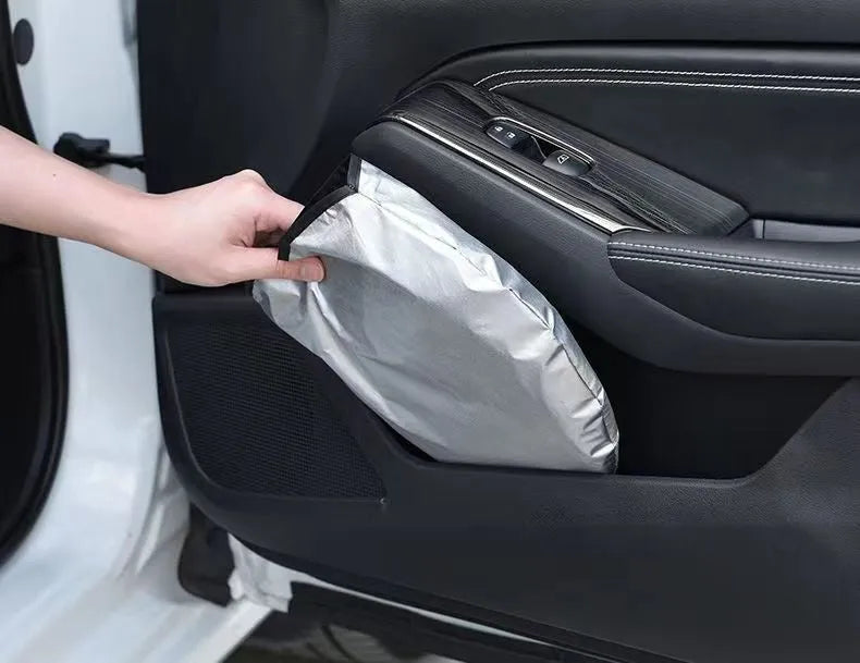 Titanium silver aluminium foil car sunshade for windscreen heat insulation and UV protection