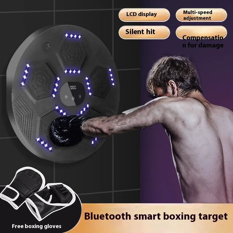 Smart music boxing machine wall target in black, grey, and orange colour options with hanging mount