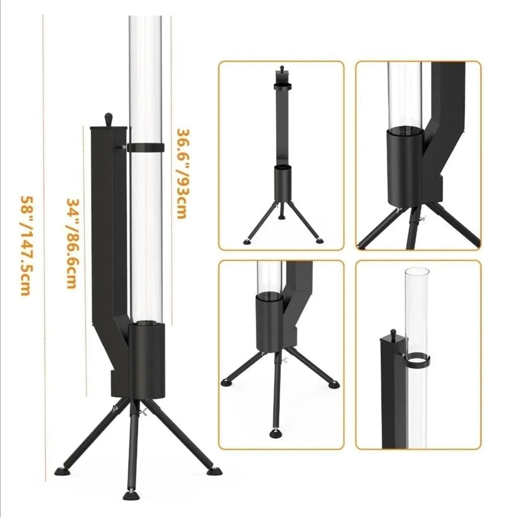 Vertical iron wood burning rocket furnace courtyard heating stove