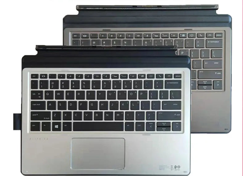 Elite X2 1012 G1 and Pro X2 612 G2 wireless PS/2 keyboard for tablets on a desk.
