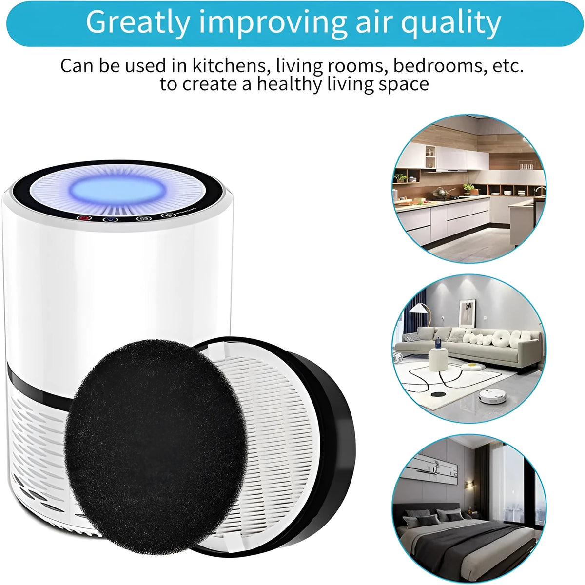 Levoit LV-H132 compatible replacement air filter accessory with screen and cotton