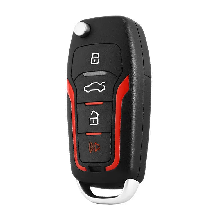 Red and frosted black car alarm system with remote control units for 3000m vehicle security monitoring