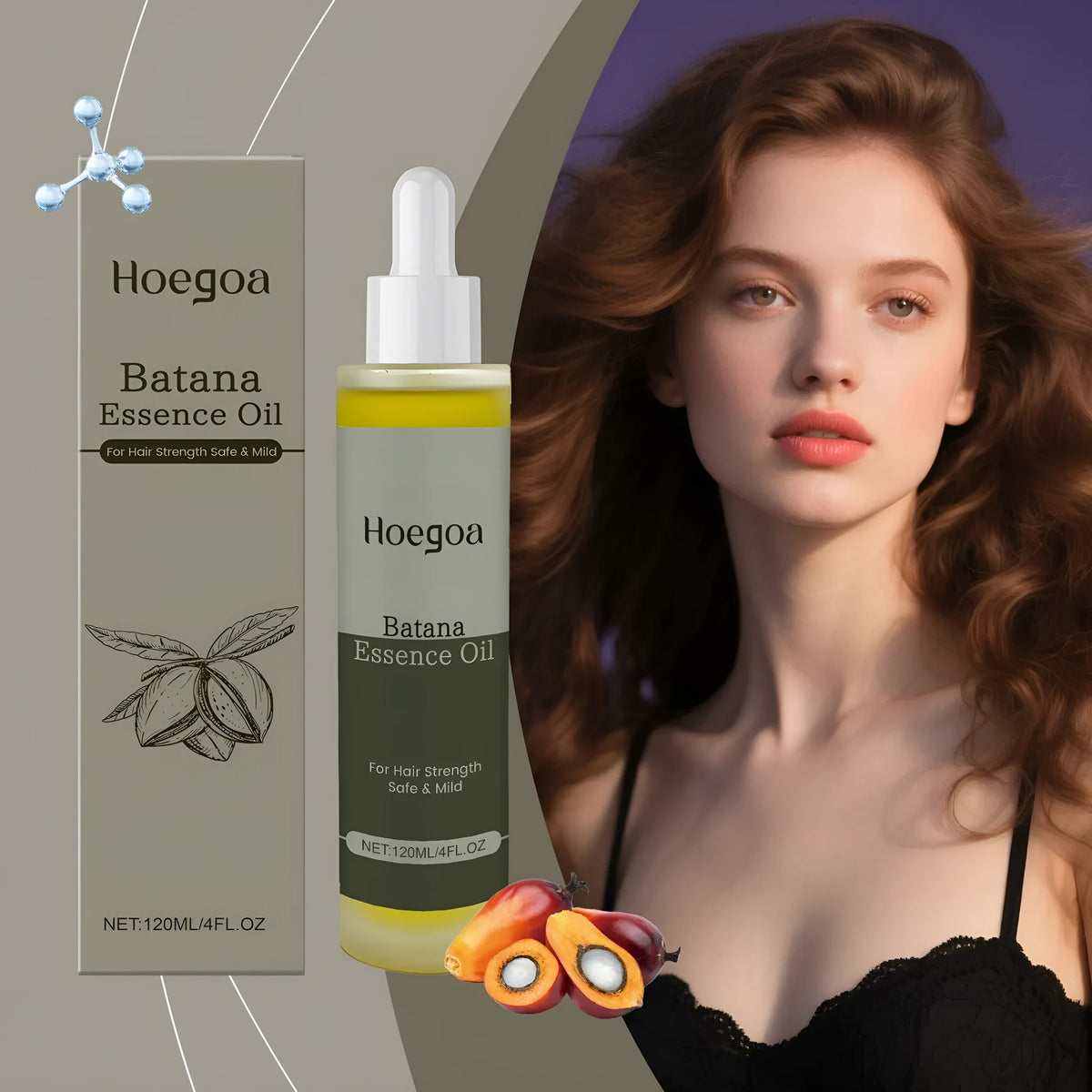 Platthana Secret Hair Essential Oil bottle, 120ml, with ginger and rosemary oils.