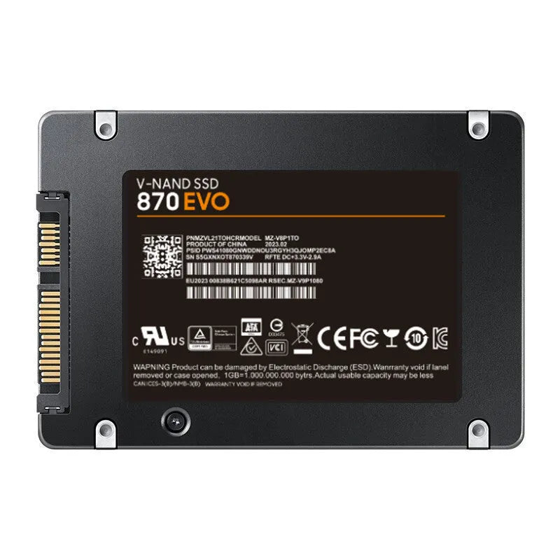 Samsung 870 EVO 2.5-inch SATA III internal solid-state drive for storage upgrade.
