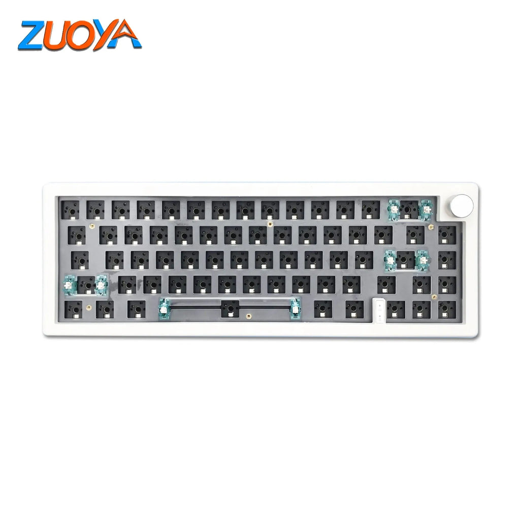 DIY hot-swappable mechanical keyboard kit with RGB backlight and control knob