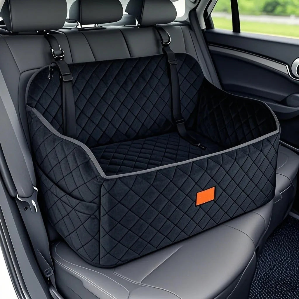 Car rear dog kennel 76x48x38cm in washable cloth, available in grey, green, black, black and grey, or dark brown