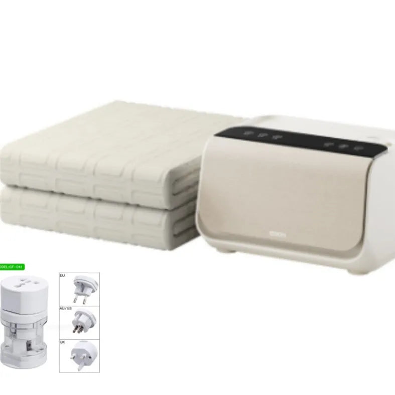 White electric water blanket with smart controller for plumbing heating systems