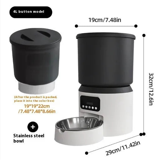 4 litre smart pet feeder with automatic timing and remote monitoring options for cats and dogs