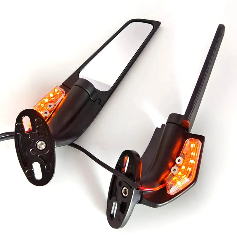Yellow motorcycle rearview mirror reflector with aluminium alloy die-cast housing and convex lens