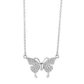 Women's magnetic fastening butterfly necklace with twisted titanium steel chain in gold colour