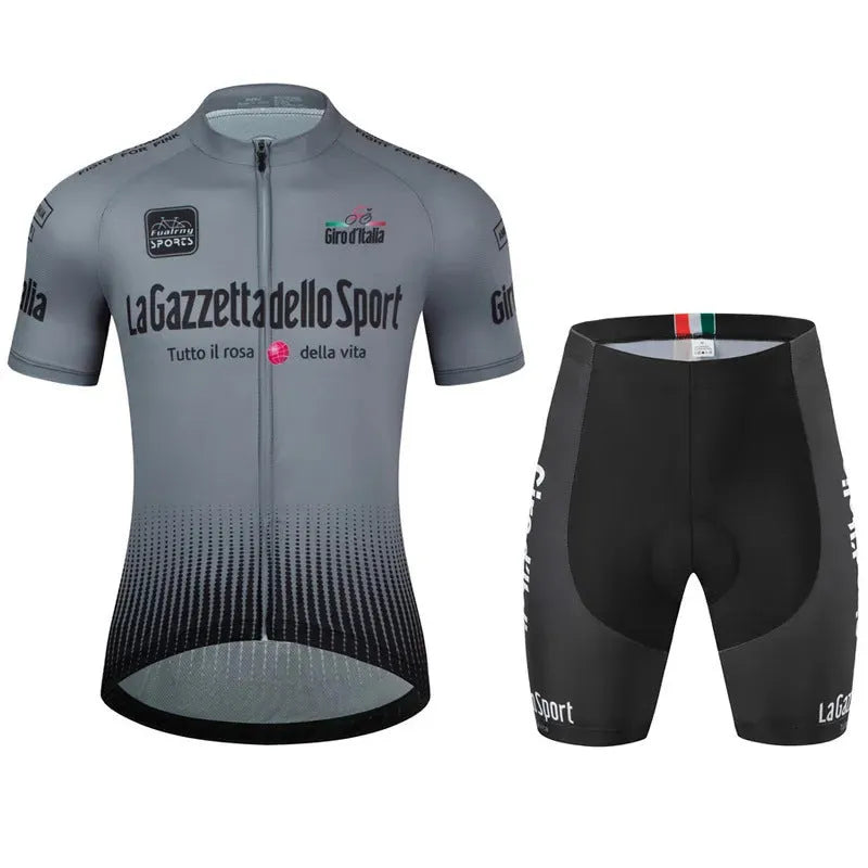 Loop road bike short sleeve cycling suit in breathable polyester fabric.