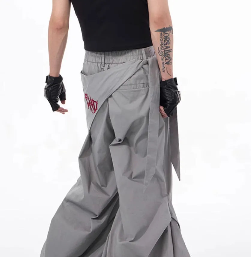 Boys wide-leg summer trousers in refined Korean style solid colours black and grey