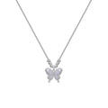 925 silver butterfly necklace with cross chain and adjustable 41-50cm length