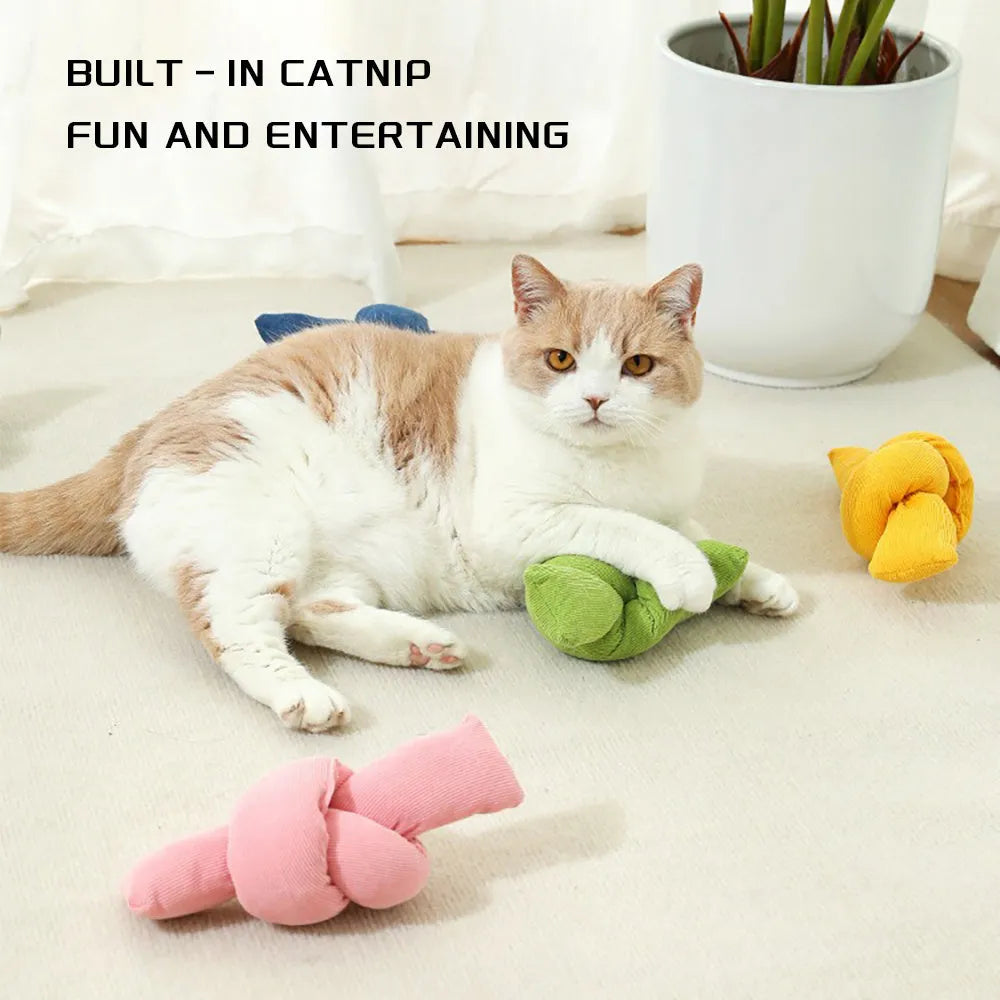 White knotted cotton rope dog toy for chewing and tug-of-war play.