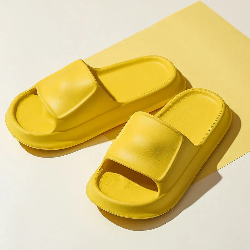 EVA flip-flop slippers with a non-slip sole pattern, shown in multiple colours including black, pink, and white.