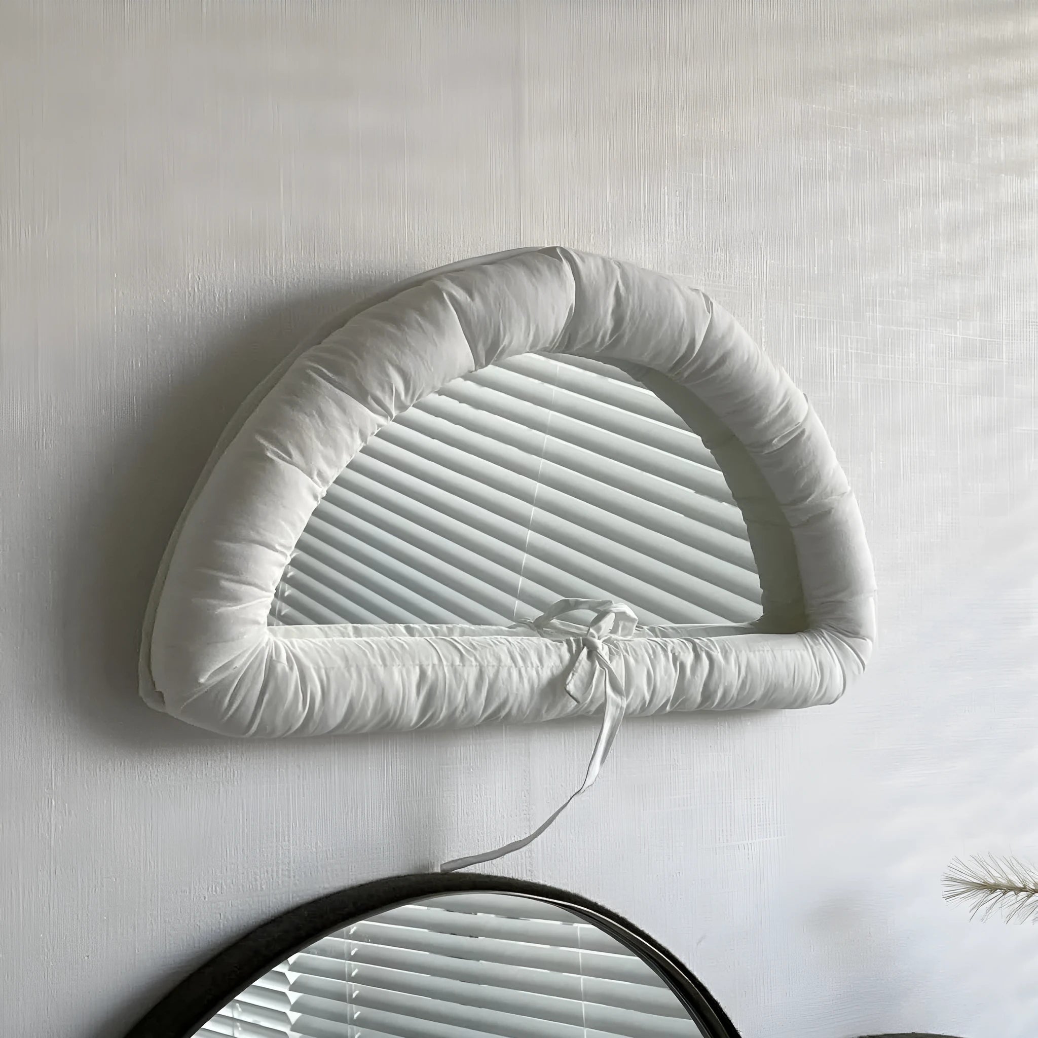 Soft cotton-filled PVC fabric mirror in modern minimalist style measuring 23x40cm