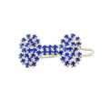 Diamond dog bone pet barrette in white pink blue red, size S, single piece